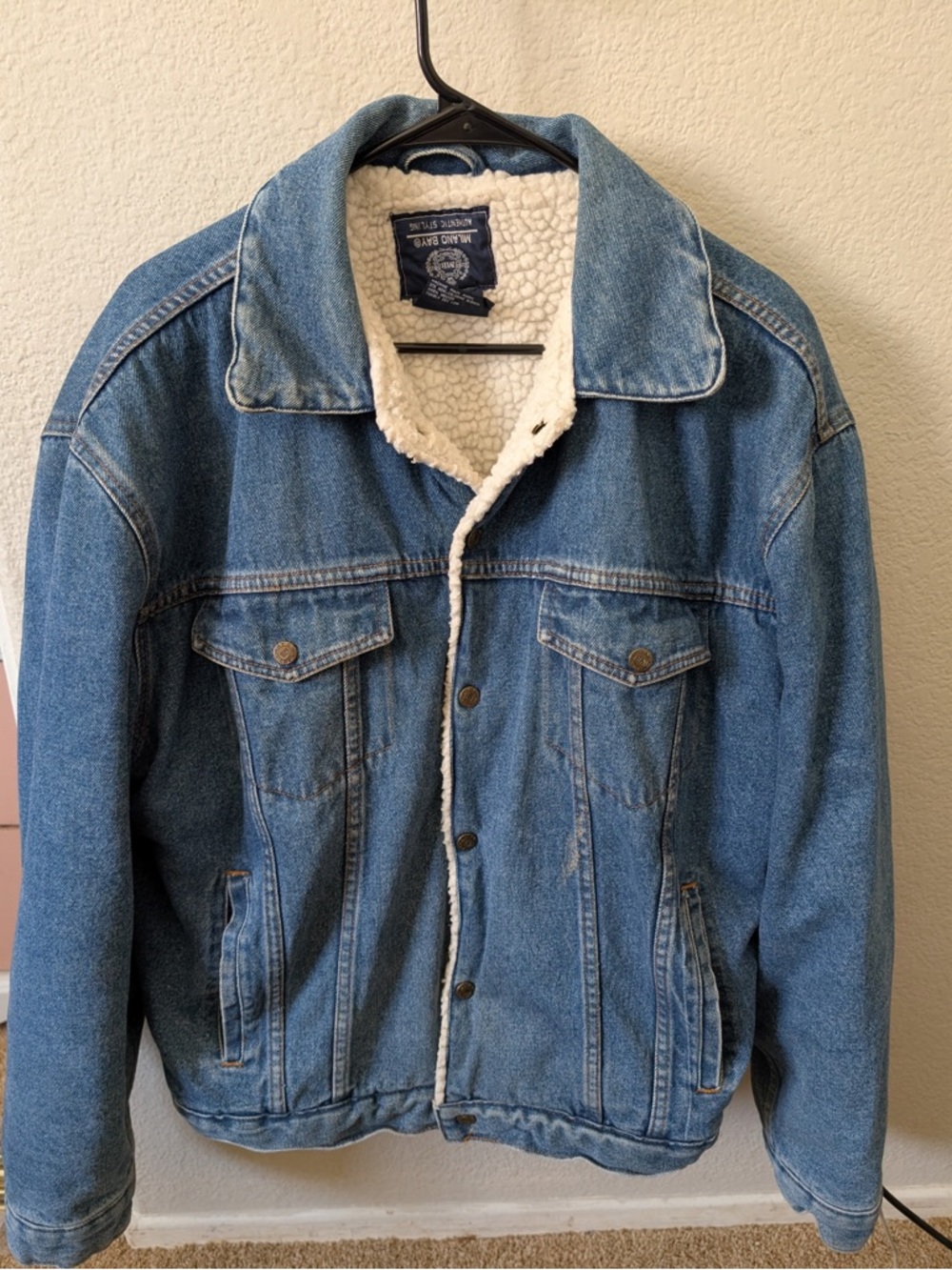 Milano Bay Men’s Blue Denim Sherpa-Lined Jacket